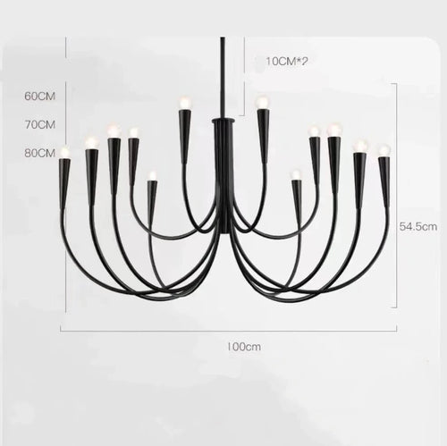 Metal Branch Gold French American Retro Pendant Chandelier - The Finishing Touch Decor