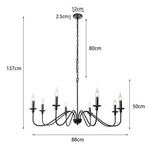 Luxurious Candlelight Classic American Iron 8 Head Chandelier - The Finishing Touch Decor