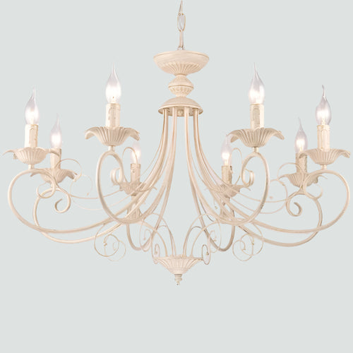 European Wrought Iron Vintage Candelabra Chandelier - The Finishing Touch Decor