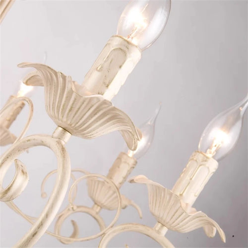 European Wrought Iron Vintage Candelabra Chandelier - The Finishing Touch Decor