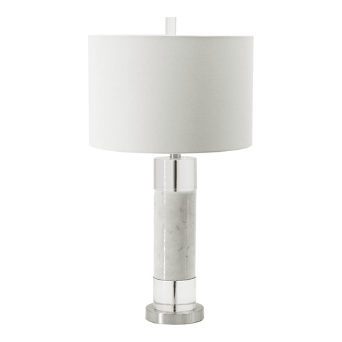Cylindrical Marble & Acrylic White Drum Lamp - The Finishing Touch Decor