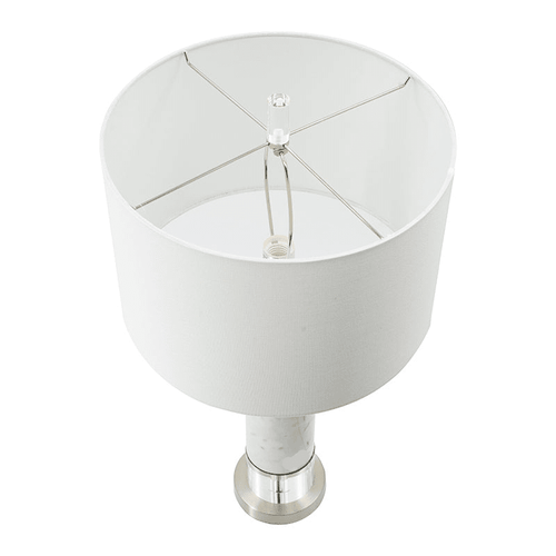 Cylindrical Marble & Acrylic White Drum Lamp - The Finishing Touch Decor