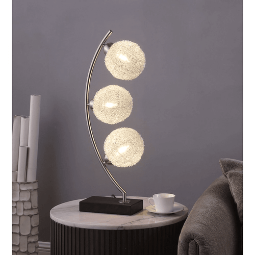 Glam Woven Spheres Modern Metal Table Lamp - 30in - The Finishing Touch Decor