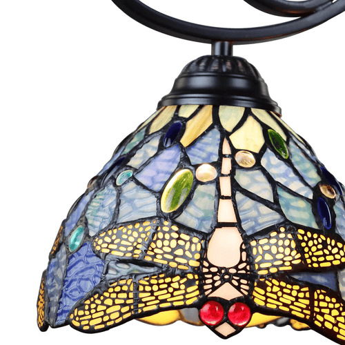 Bronze Tiffany Style Dragonfly Pattern Glass Chandelier - The Finishing Touch Decor
