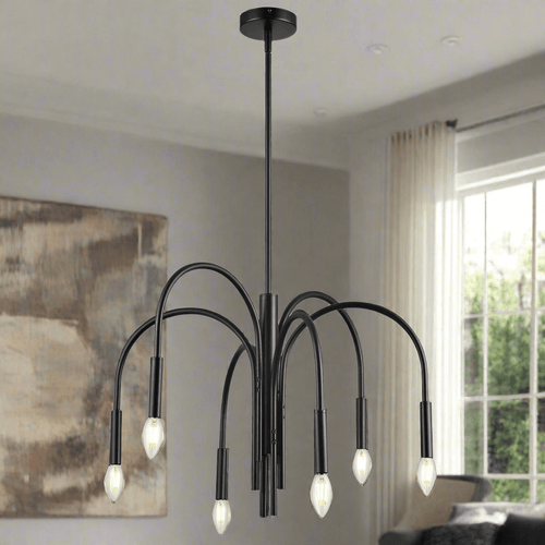 Industrial Black 6-Branch Chandelier Lighting - The Finishing Touch Decor