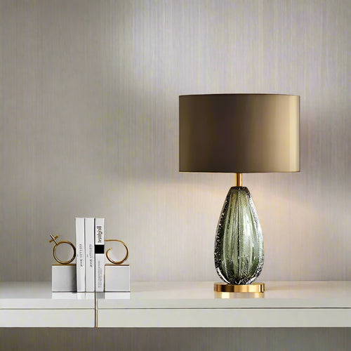 Oversized Green Glass Bulb Table Lamp - The Finishing Touch Decor