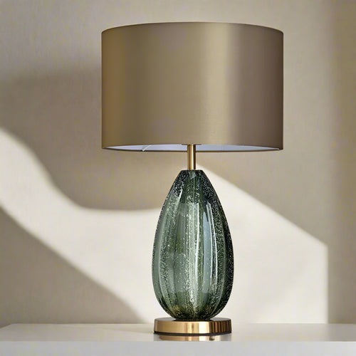 Oversized Green Glass Bulb Table Lamp - The Finishing Touch Decor
