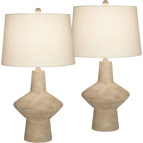 Tall Rustic Resin Modern Set of 2 Coastal Table Lamps - The Finishing Touch Decor