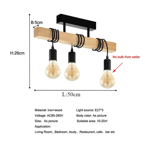 Industrial Winding Cord Wood Ceiling Pendant Chandelier - The Finishing Touch Decor