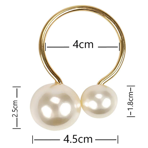 Highlighted Huge Pearl U-Shaped Napkin Holders Rings - 6PCS - The Finishing Touch Decor