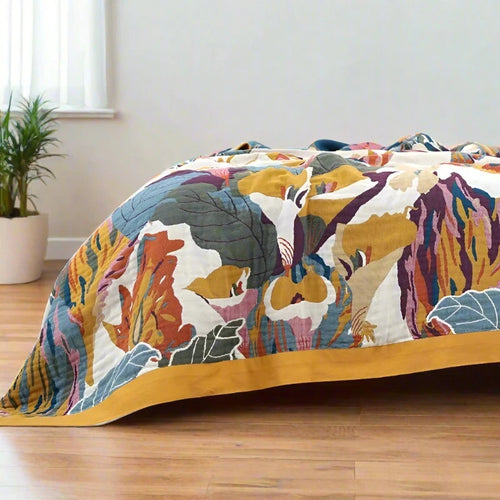 Boho Colorful Pattern Cotton Multi-layer Gauze Blanket - The Finishing Touch Decor