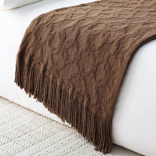 Soft Chain Pattern Cozy Bed Runner Throw Blanket - The Finishing Touch Decor