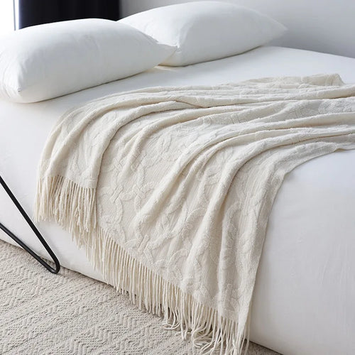 Soft Chain Pattern Cozy Bed Runner Throw Blanket - The Finishing Touch Decor