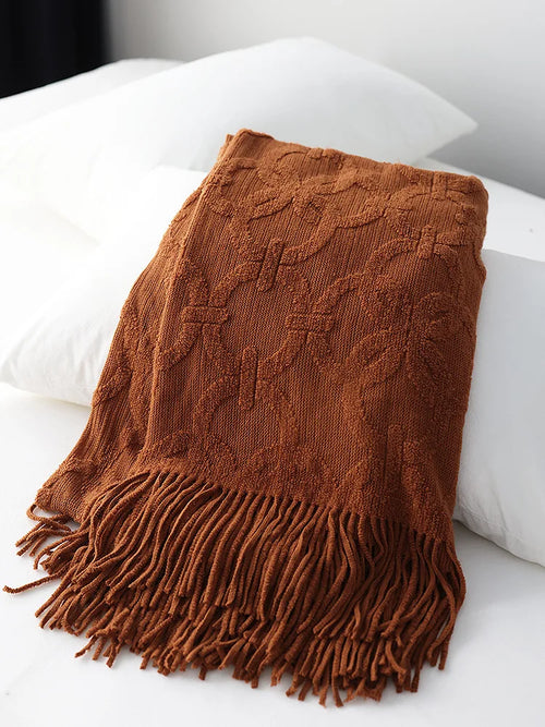 Soft Chain Pattern Cozy Bed Runner Throw Blanket - The Finishing Touch Decor