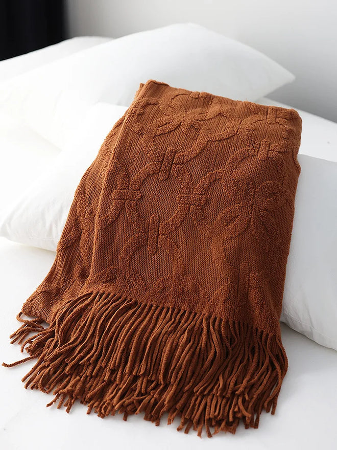 Soft Chain Pattern Cozy Bed Runner Throw Blanket - The Finishing Touch Decor