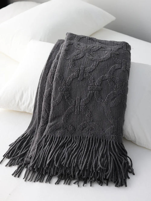 Soft Chain Pattern Cozy Bed Runner Throw Blanket - The Finishing Touch Decor