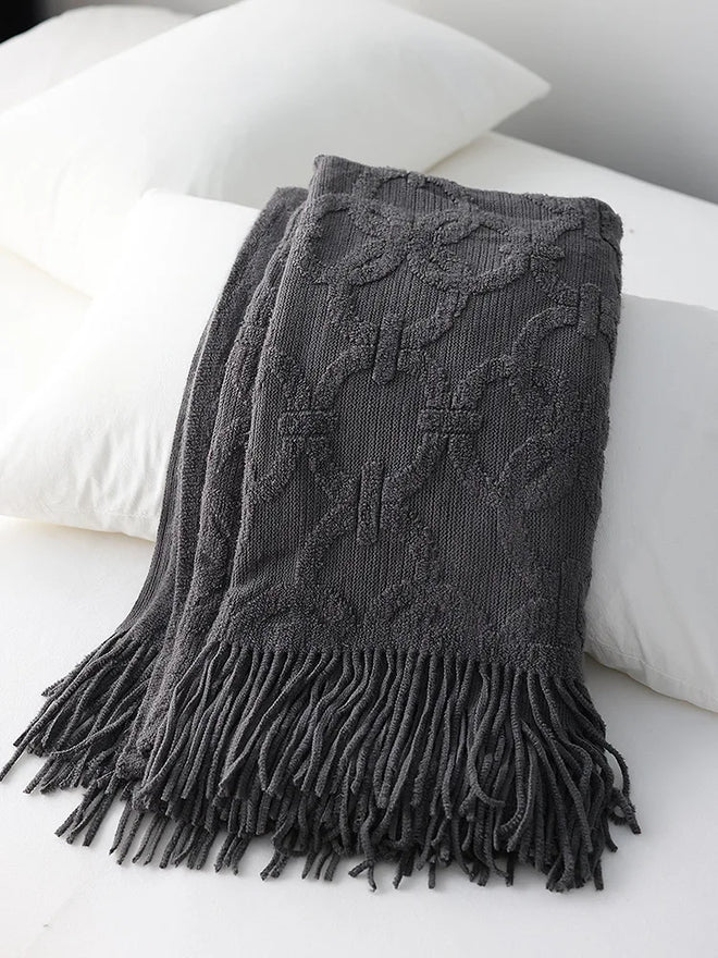 Soft Chain Pattern Cozy Bed Runner Throw Blanket - The Finishing Touch Decor