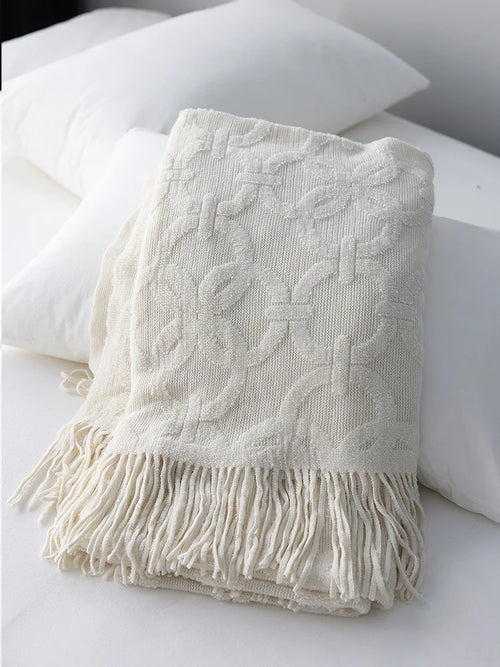 Soft Chain Pattern Cozy Bed Runner Throw Blanket - The Finishing Touch Decor