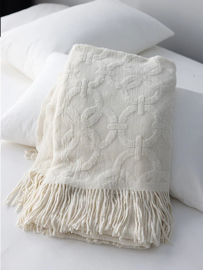 Soft Chain Pattern Cozy Bed Runner Throw Blanket - The Finishing Touch Decor