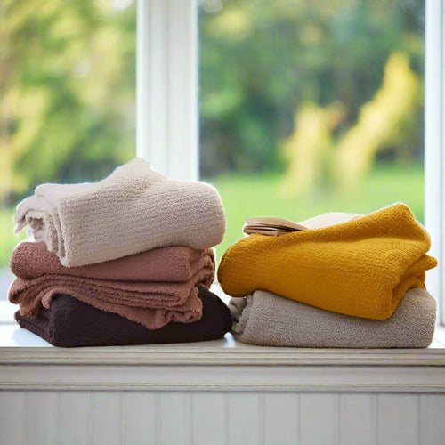 Cozy Knit Microfiber Soft Throw Blanket - color Variety - The Finishing Touch Decor