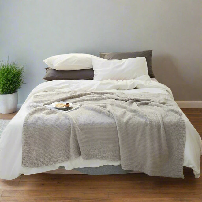 Cozy Knit Microfiber Soft Throw Blanket - color Variety - The Finishing Touch Decor