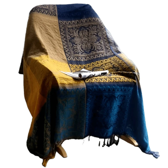 Patchwork Plaid Boho Throw Bedspread Blanket - The Finishing Touch Decor