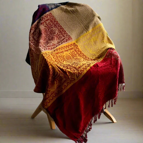 Patchwork Plaid Boho Throw Bedspread Blanket - The Finishing Touch Decor