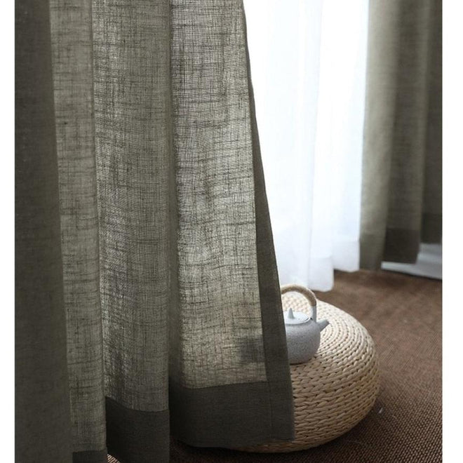 Linen Textured Semi-Shade Long Gauze Window Curtains - The Finishing Touch Decor