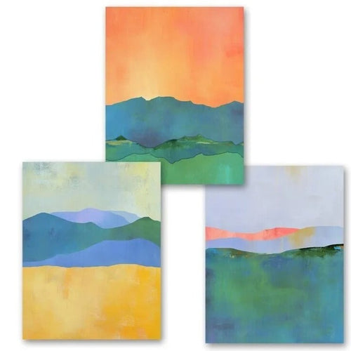 Colorful "Mountain Sunrise" Canvas Print Wall Art Set - The Finishing Touch Decor