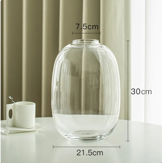 Minimalist Clear, Smoke, Brown Glass Rounded Bulb Vases - The Finishing Touch Decor