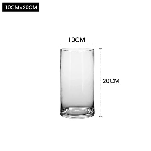 Classic Clear Glass Minimalist Wide Mouth Pillar Vases - The Finishing Touch Decor
