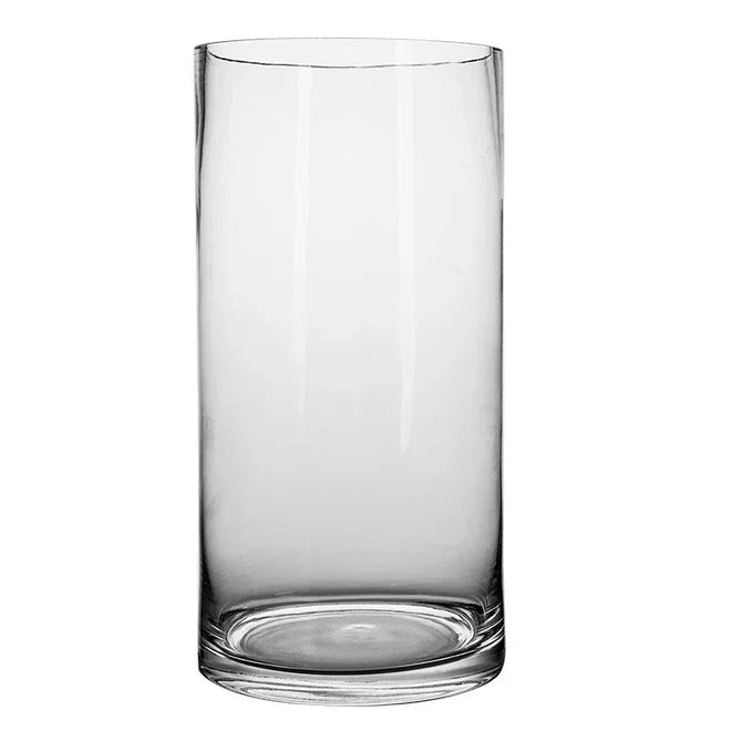 Classic Clear Glass Minimalist Wide Mouth Pillar Vases - The Finishing Touch Decor