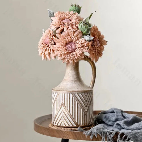 Weathered Ceramic Cottage Milk Jug Vase - The Finishing Touch Decor