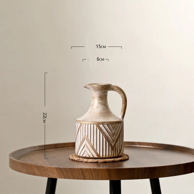 Weathered Ceramic Cottage Milk Jug Vase - The Finishing Touch Decor