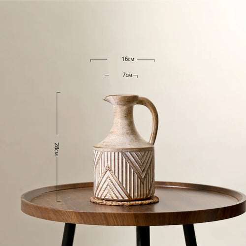 Weathered Ceramic Cottage Milk Jug Vase - The Finishing Touch Decor