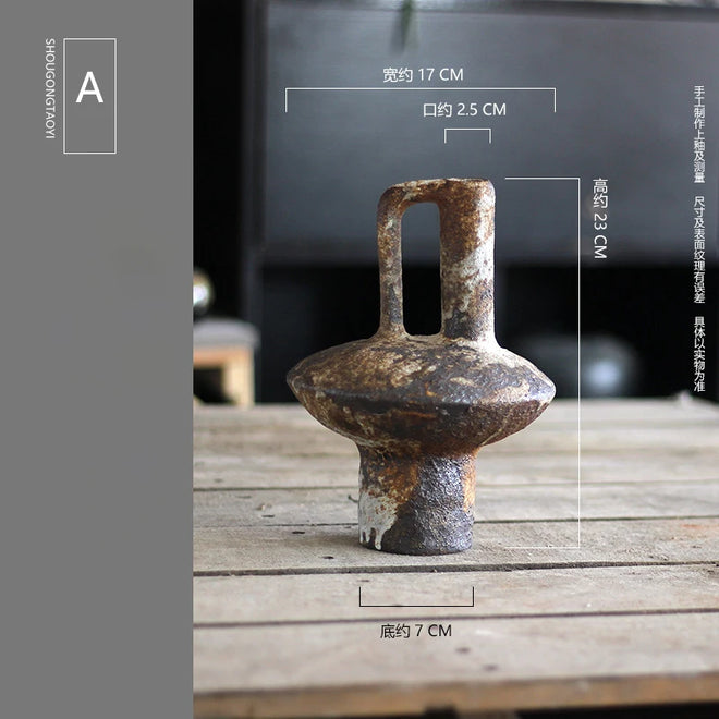 Aged Jingdezhen Ceramic Rough Pottery Vases - The Finishing Touch Decor