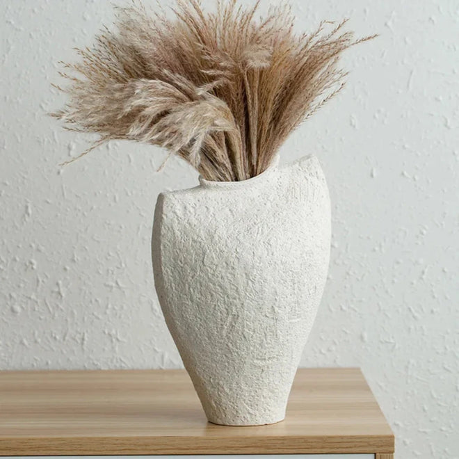 Irregular White Ceramic Minimalist Textured Vases - The Finishing Touch Decor
