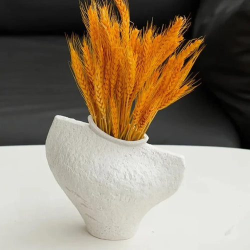 Irregular White Ceramic Minimalist Textured Vases - The Finishing Touch Decor