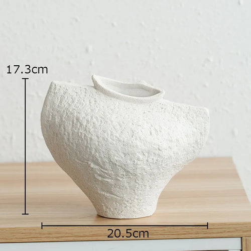 Irregular White Ceramic Minimalist Textured Vases - The Finishing Touch Decor