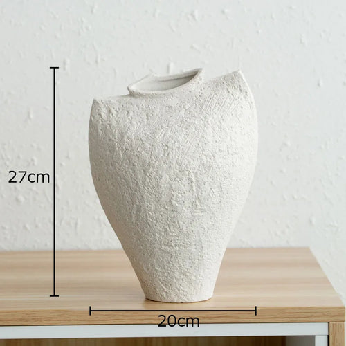 Irregular White Ceramic Minimalist Textured Vases - The Finishing Touch Decor