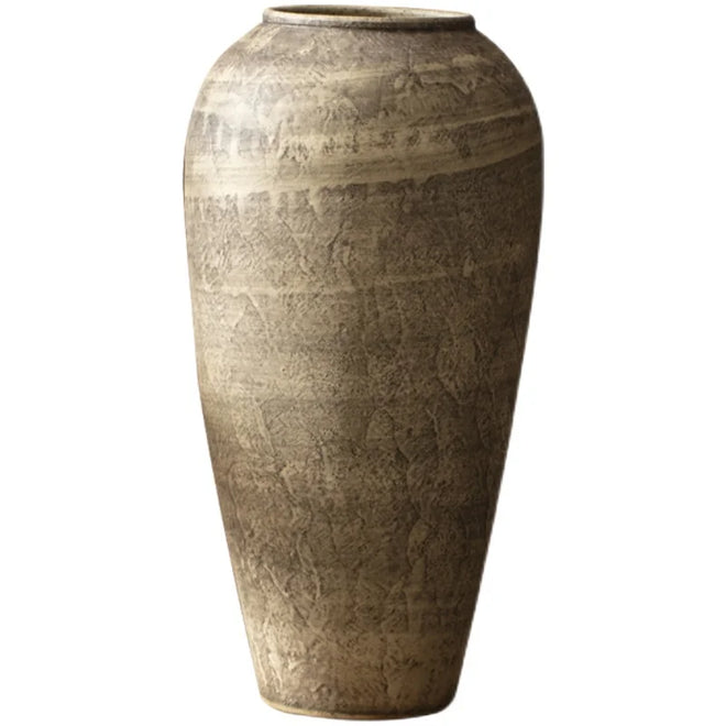 Distressed Beige Stone Ceramic Wabi Sabi Style Vases - The Finishing Touch Decor