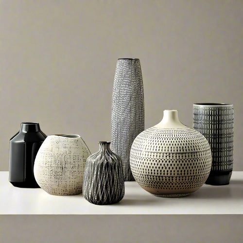 Neutral Nordic Brushed Ceramic Assorted Vases - The Finishing Touch Decor