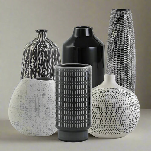 Neutral Nordic Brushed Ceramic Assorted Vases - The Finishing Touch Decor