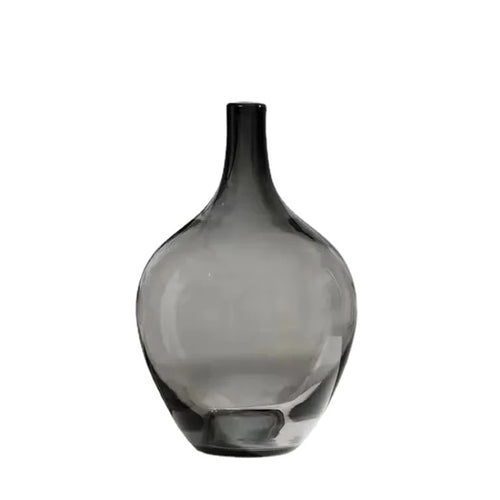 Smoke Clear Glass Japanese Style Big Belly Vases - The Finishing Touch Decor