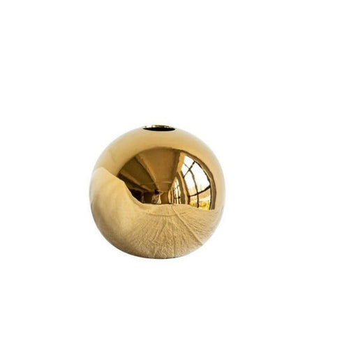 Gold Ball Minimalist Ceramic & Porcelain Color Round Vases - The Finishing Touch Decor