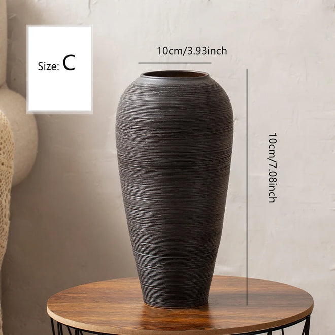 Scandinavian Black Wabi Sabi Jingdezhen Ceramic Vases - The Finishing Touch Decor