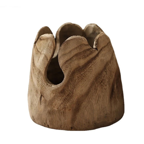 Creative Raw Brown Paulownia Wood Irregular Vases - The Finishing Touch Decor