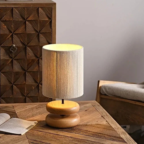 Modern Nordic Wood Japandi Style Table Lamp - The Finishing Touch Decor