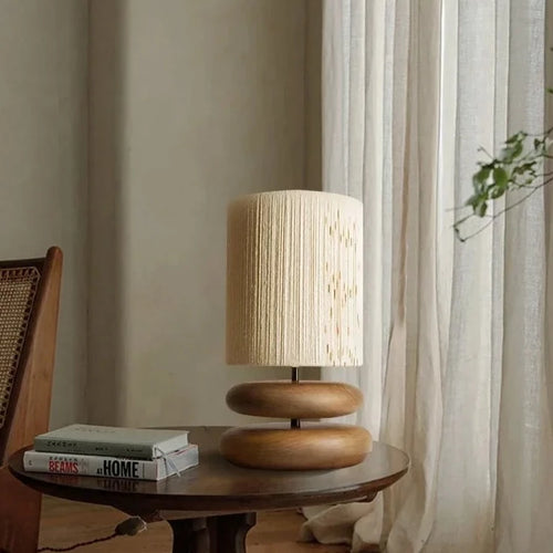 Modern Nordic Wood Japandi Style Table Lamp - The Finishing Touch Decor