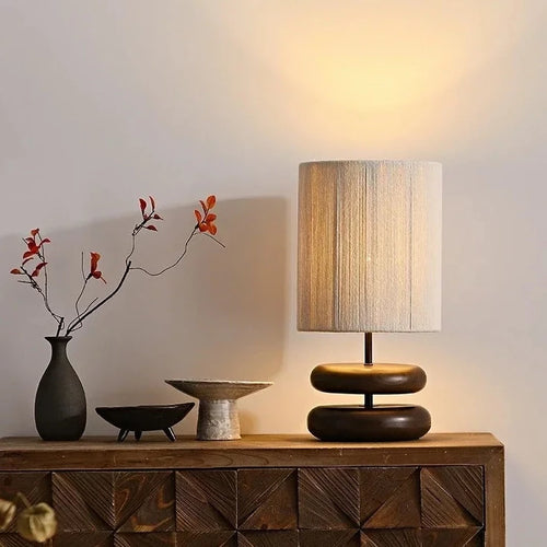 Modern Nordic Wood Japandi Style Table Lamp - The Finishing Touch Decor